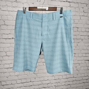 Travis Mathew Blue Striped Lightweight Stretch Casual Golf Shorts 35 (35x10.5)